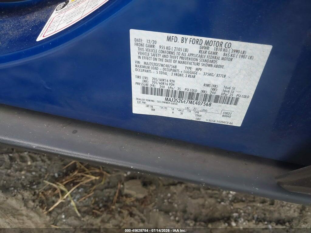 MAJ3S2GE7MC407568 2021 FORD ECOSPORT photo no. 9