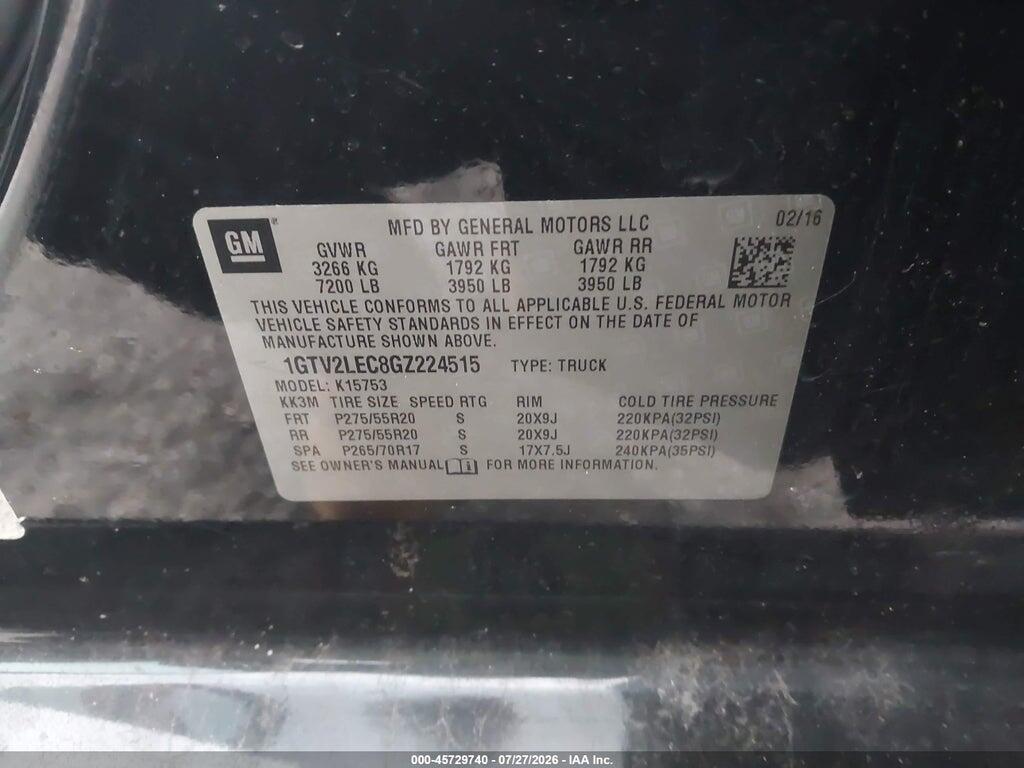 1GTV2LEC8GZ224515 2016 GMC SIERRA 1500 photo no. 9