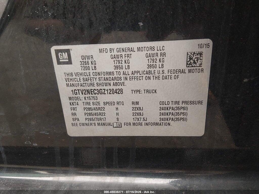 1GTV2NEC3GZ120428 2016 GMC SIERRA 1500 photo no. 9