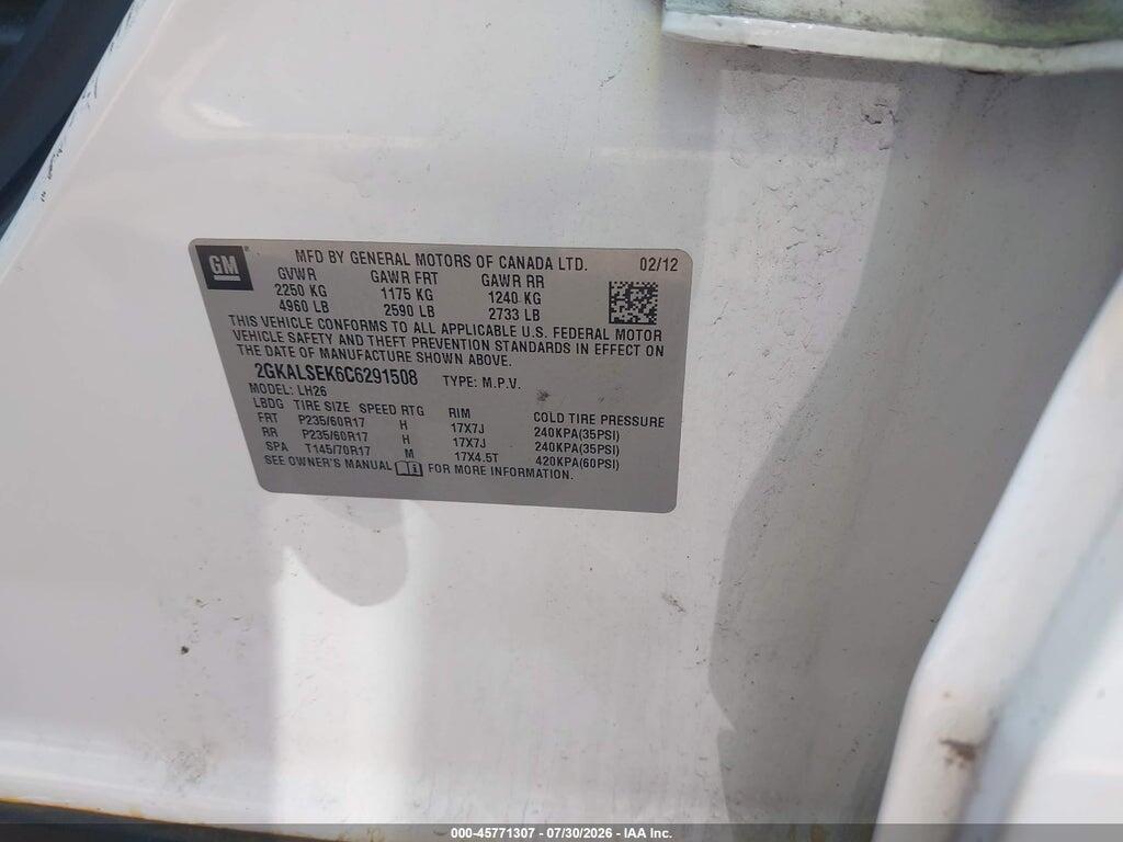 2GKALSEK6C6291508 2012 GMC TERRAIN photo no. 9