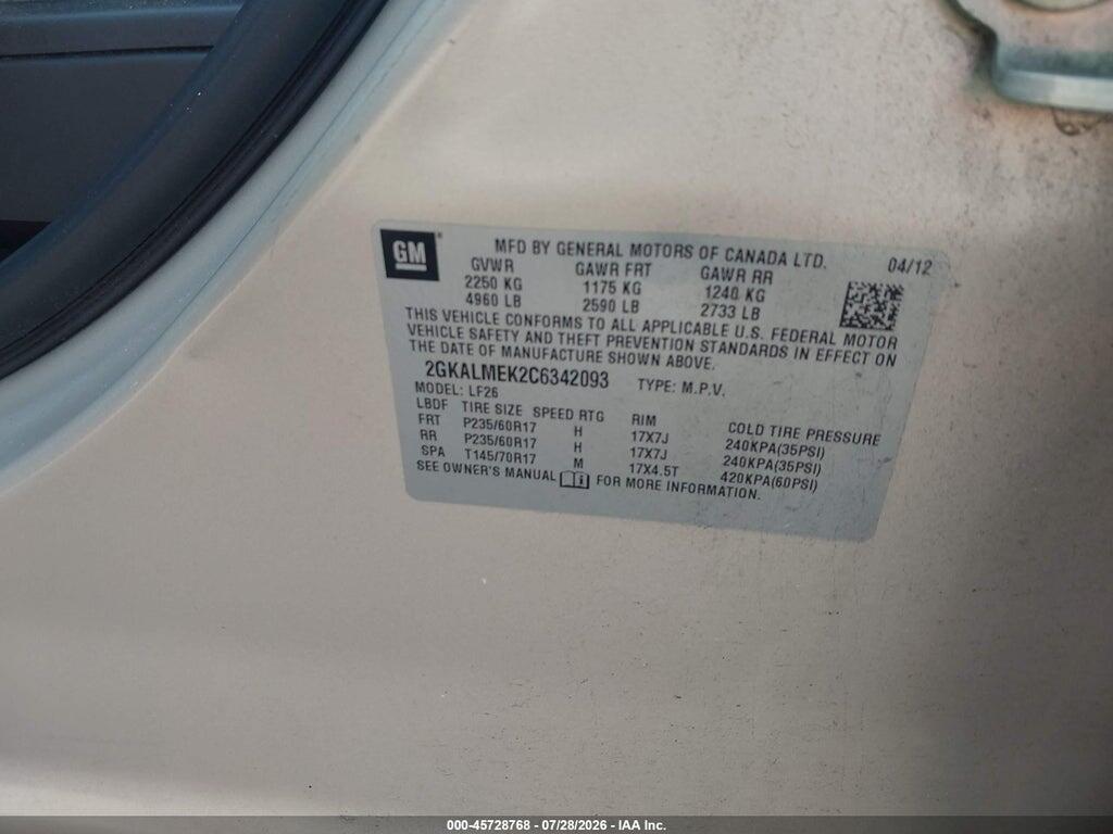 2GKALMEK2C6342093 2012 GMC TERRAIN photo no. 9
