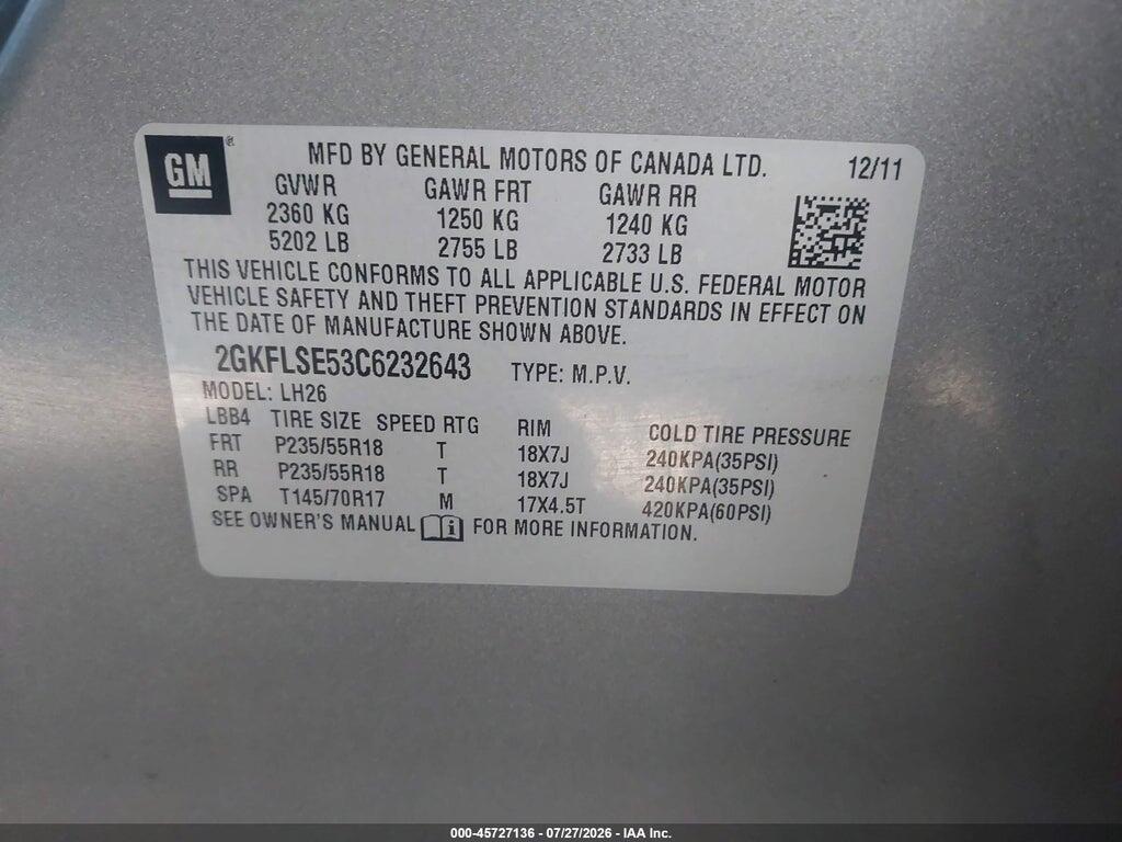 2GKFLSE53C6232643 2012 GMC TERRAIN photo no. 9