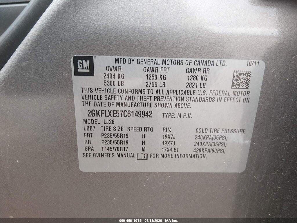 2GKFLXE57C6149942 2012 GMC TERRAIN photo no. 9
