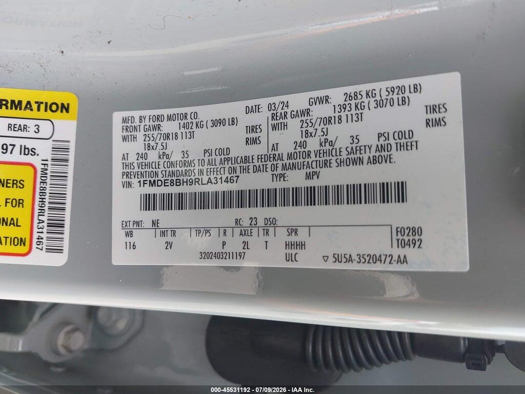 1FMDE8BH9RLA31467 2024 FORD BRONCO photo no. 9