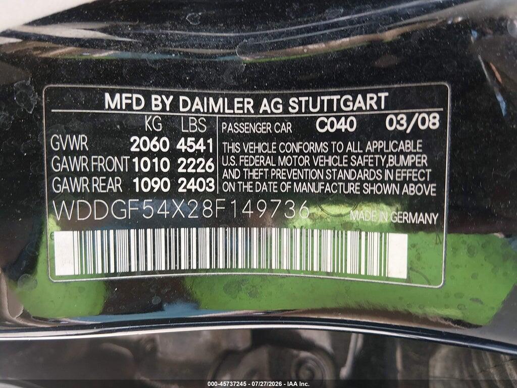 WDDGF54X28F149736 2008 MERCEDES-BENZ C 300 photo no. 9