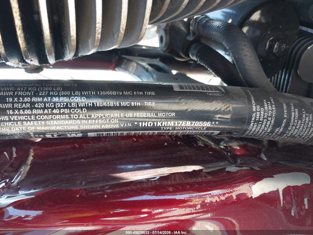 1HD1KRM17EB705961 2014 HARLEY-DAVIDSON FLHXS photo no. 10