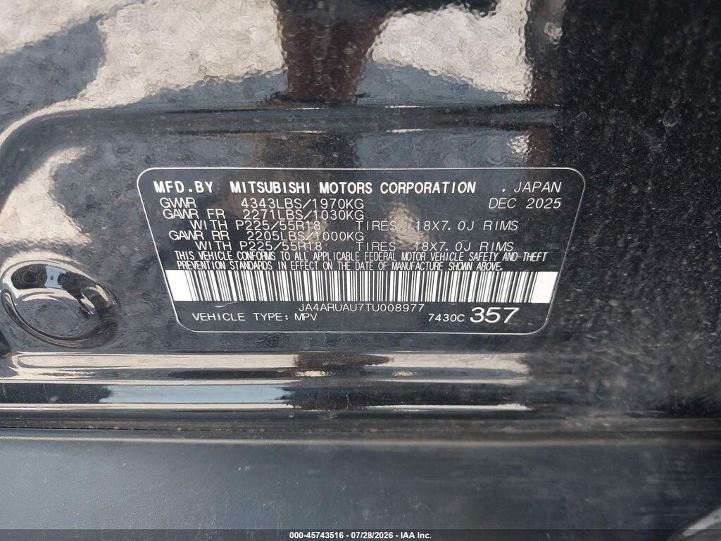 JA4ARUAU7TU008977 2026 MITSUBISHI OUTLANDER SPORT photo no. 9