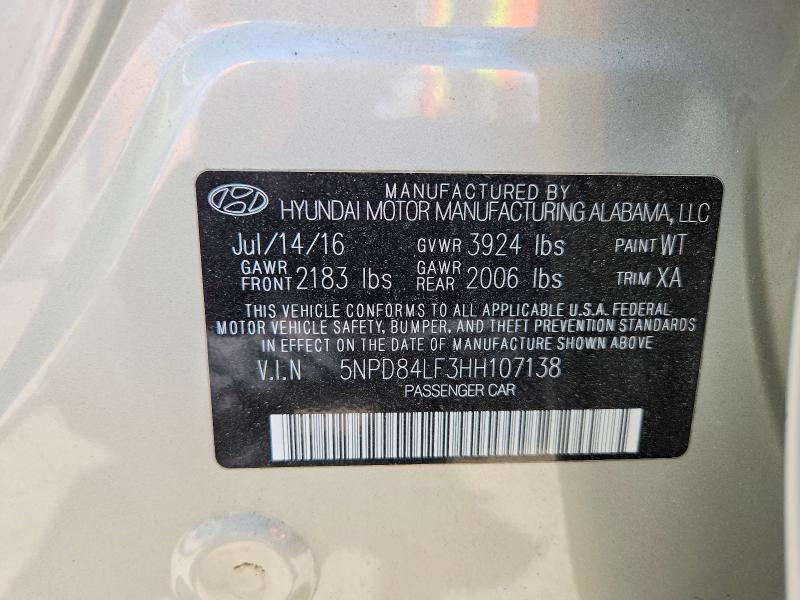 2017 HYUNDAI ELANTRA SE — Фото 13 из 13