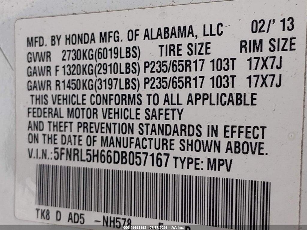 5FNRL5H66DB057167 2013 HONDA ODYSSEY photo no. 9