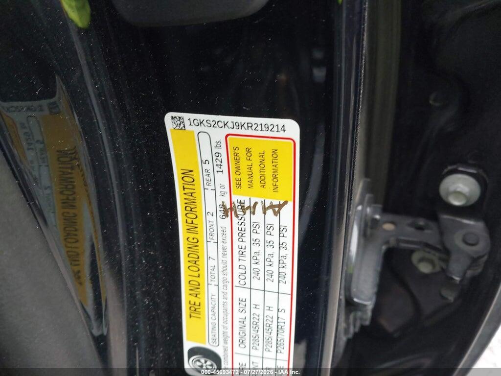 1GKS2CKJ9KR219214 2019 GMC YUKON photo no. 9