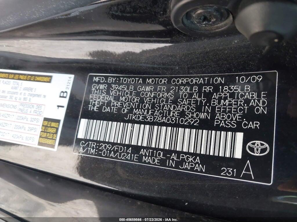 JTKDE3B78A0310292 2010 SCION TC photo no. 9