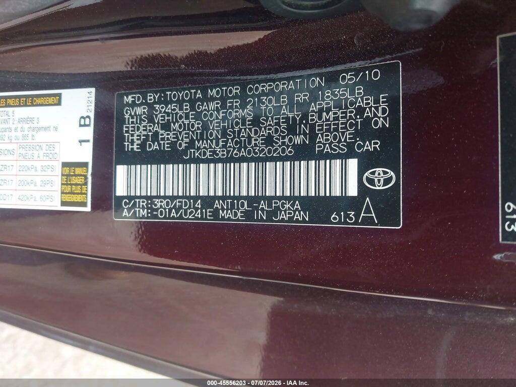 JTKDE3B76A0320206 2010 SCION TC photo no. 9