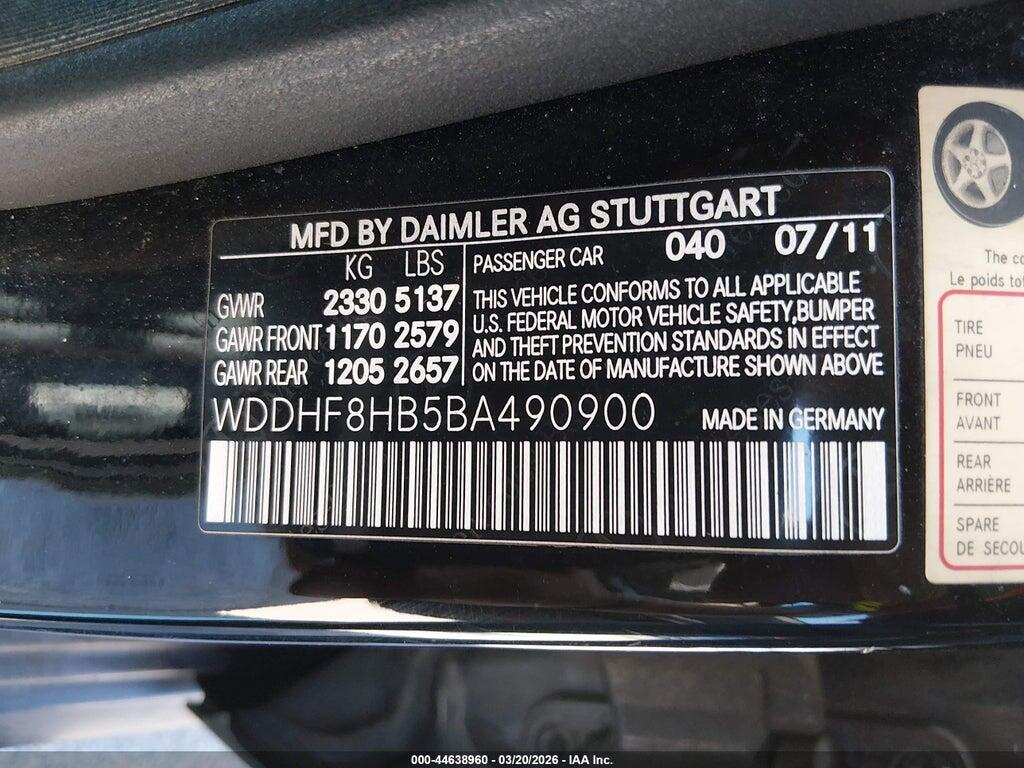 WDDHF8HB5BA490900 2011 MERCEDES-BENZ E 350 photo no. 9