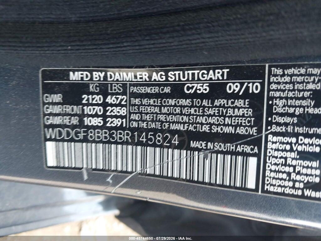 WDDGF8BB3BR145824 2011 MERCEDES-BENZ C 300 photo no. 9