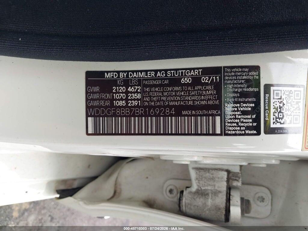 WDDGF8BB7BR169284 2011 MERCEDES-BENZ C 300 photo no. 9