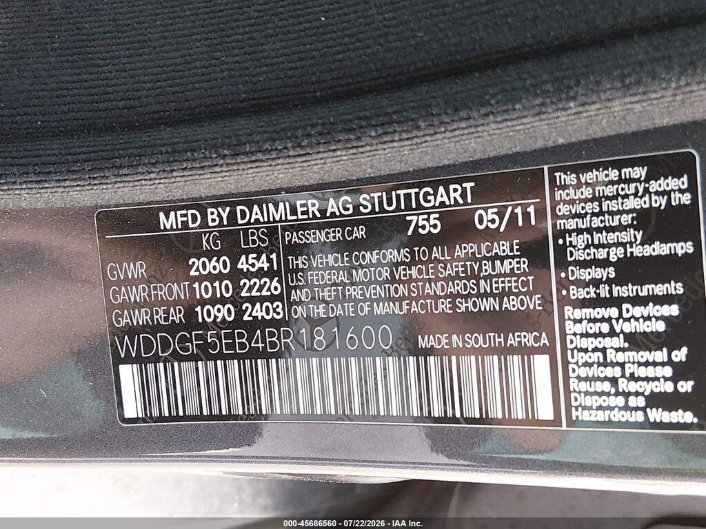 WDDGF5EB4BR181600 2011 MERCEDES-BENZ C 300 photo no. 9