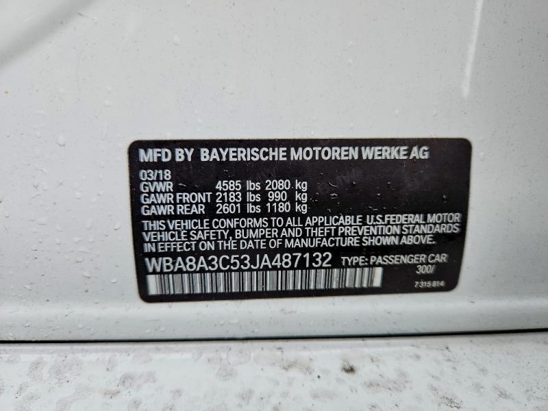 WBA8A3C53JA487132 2018 BMW 320 photo no. 12