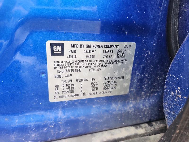 KL4CJESBXJB515965 2018 BUICK ENCORE photo no. 12