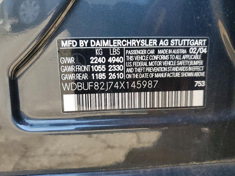 2004 MERCEDES-BENZ E 320 4MATIC — Фото 13 из 13