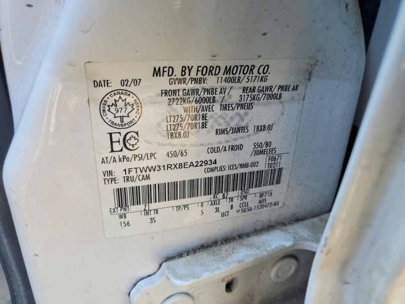 1FTWW31RX8EA22934 2008 FORD F350 photo no. 12