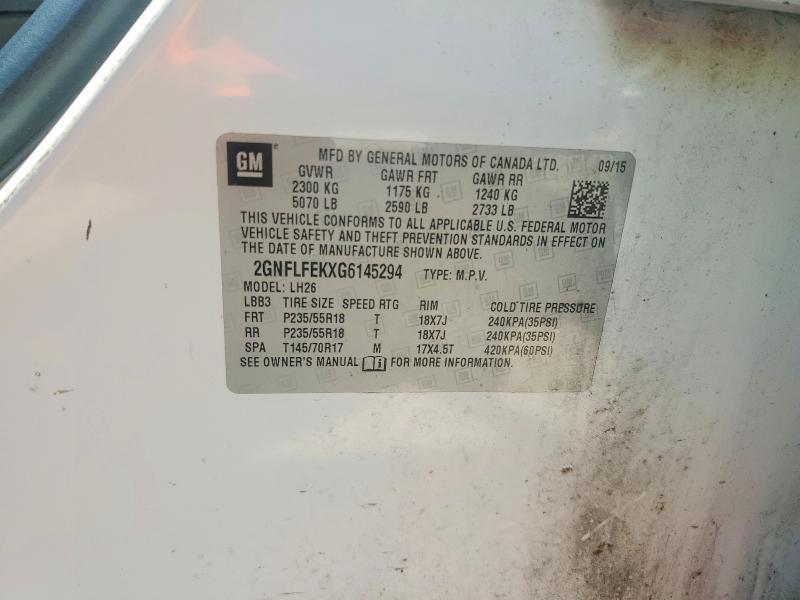 2GNFLFEKXG6145294 2016 CHEVROLET EQUINOX photo no. 12