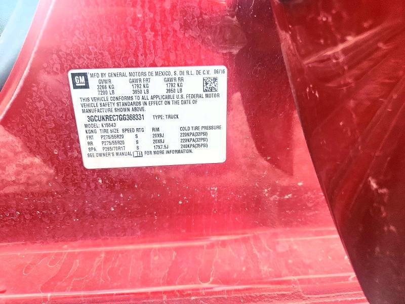2016 CHEVROLET SILVERADO K1500 LT — Фото 12 из 12