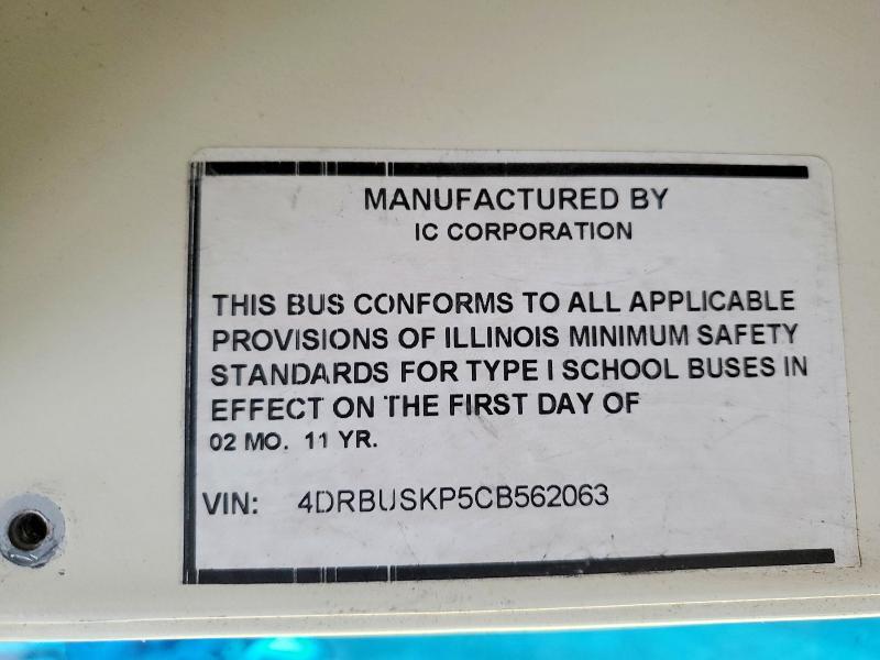 4DRBUSKP5CB562063 2012 IC CORPORATION CE SERIES SCHOOL photo no. 10