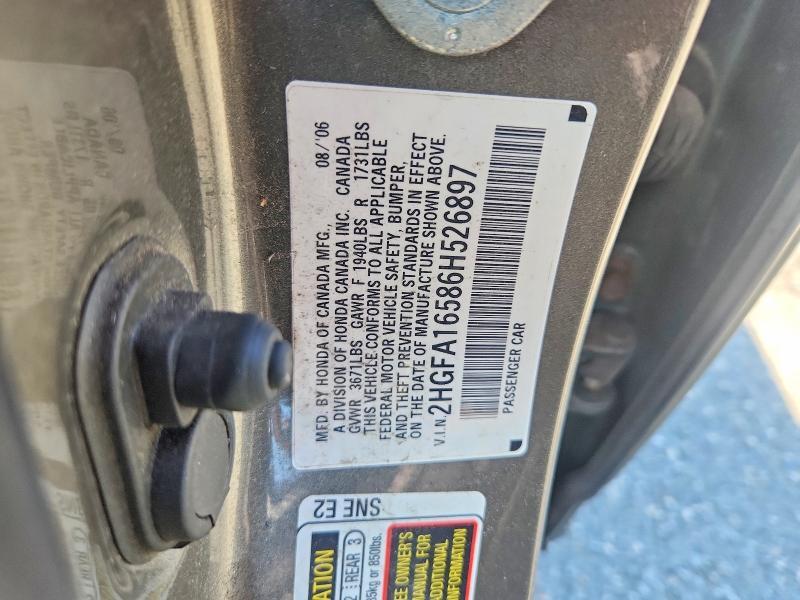 2006 HONDA CIVIC LX — Фото 12 из 12