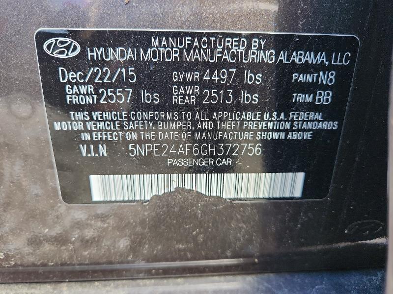 2016 HYUNDAI SONATA SE — Фото 12 из 12