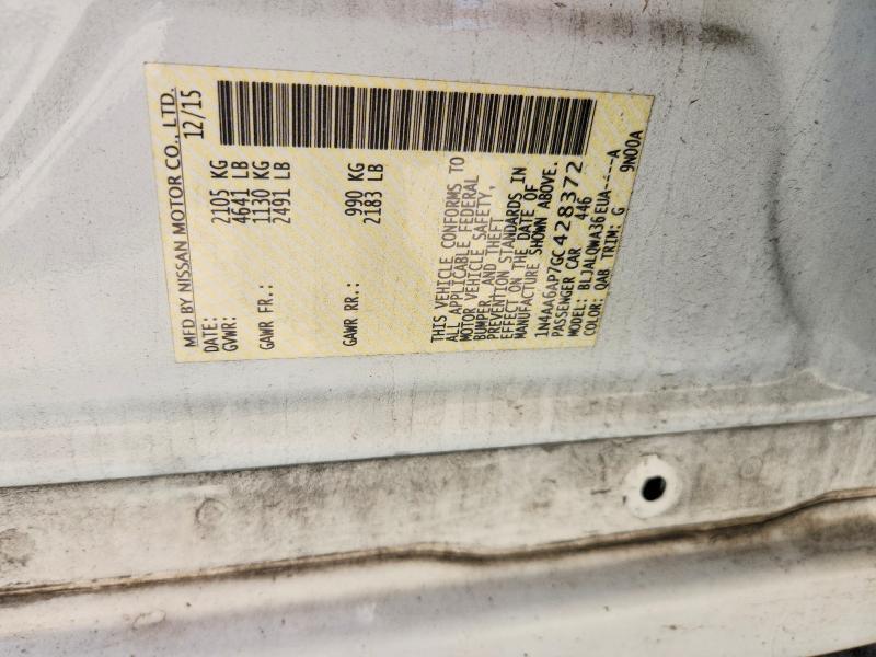 1N4AA6AP7GC428372 2016 NISSAN MAXIMA photo no. 12