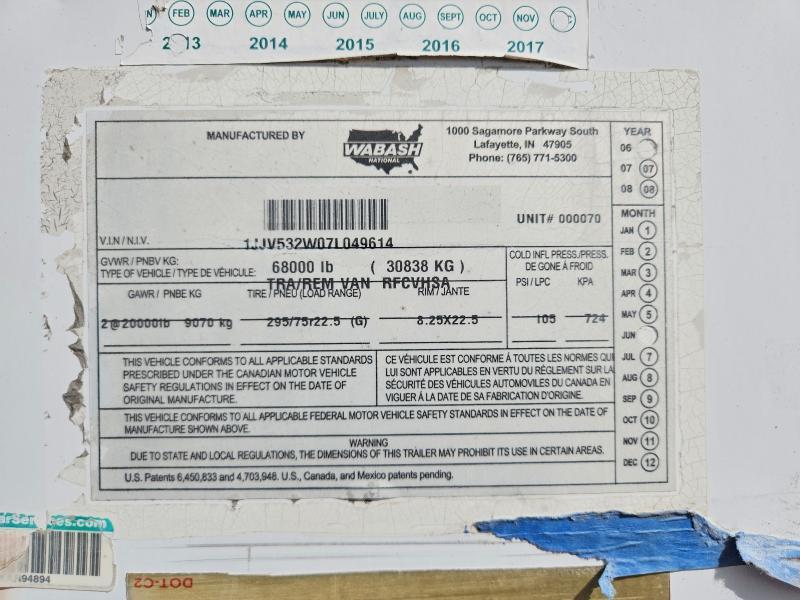 2007 WABASH RFCVHSA REFRIGERATED VAN TRAILER — Фото 8 из 11