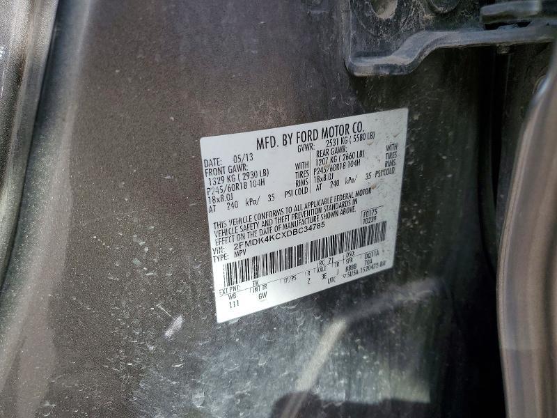 2FMDK4KCXDBC34785 2013 FORD EDGE photo no. 12