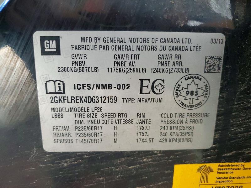 2GKFLREK4D6312159 2013 GMC TERRAIN photo no. 12