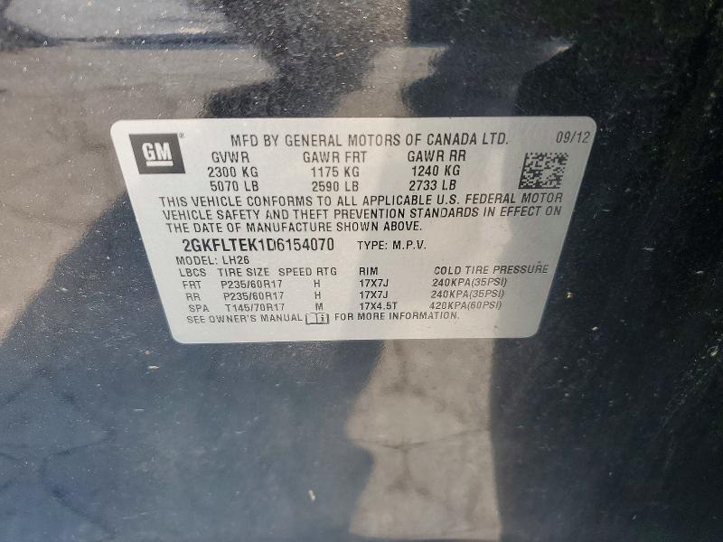 2GKFLTEK1D6154070 2013 GMC TERRAIN photo no. 12