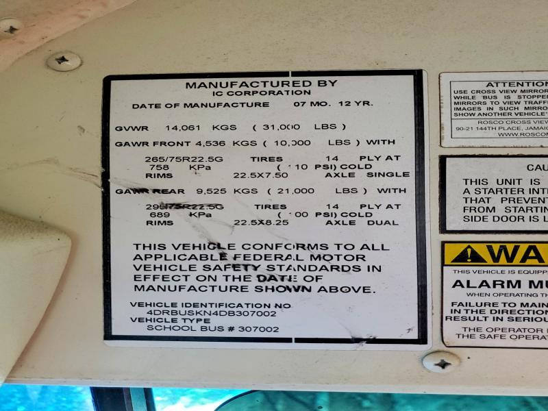 2013 IC CORPORATION CE SERIES SCHOOL - SCHOOL BUS — Фото 10 из 10