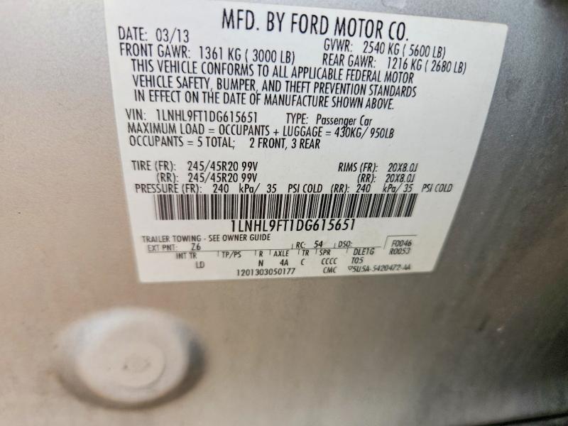 1LNHL9FT1DG615651 2013 LINCOLN MKS photo no. 12