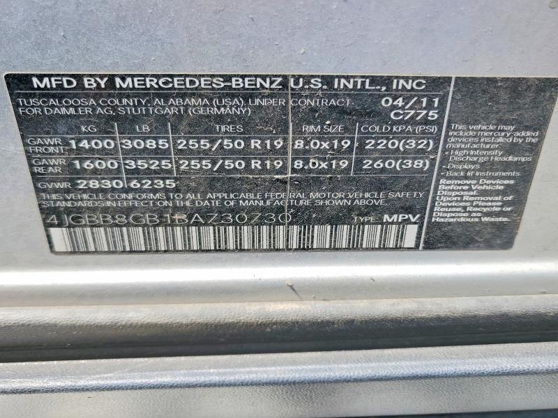 2011 MERCEDES-BENZ ML 350 4MATIC — Фото 13 из 13