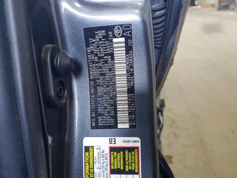 2T1BU4EE8DC925520 2013 TOYOTA COROLLA B/S/LE photo no. 12