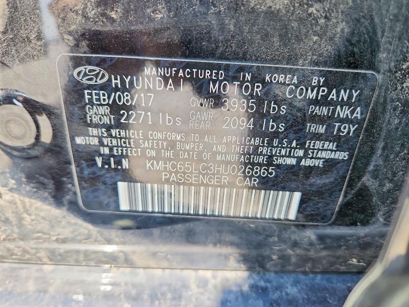 KMHC65LC3HU026865 2017 HYUNDAI IONIQ photo no. 12