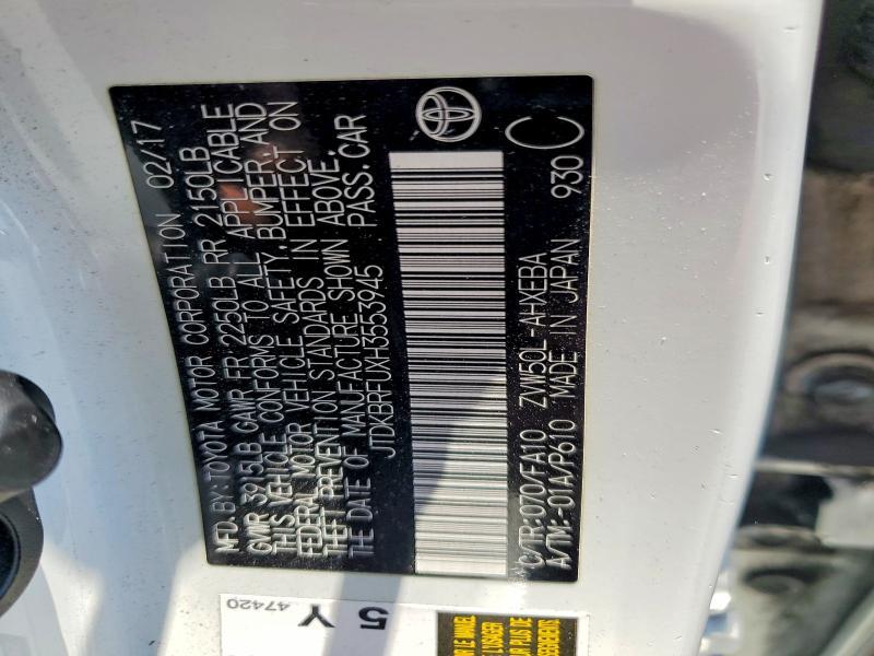 2017 TOYOTA PRIUS TWO — Фото 12 из 12
