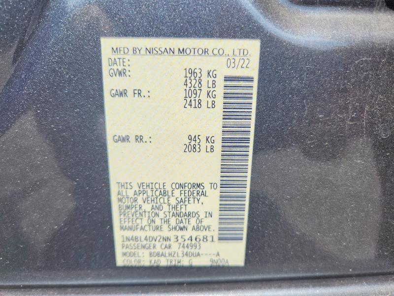 1N4BL4DV2NN354681 2022 NISSAN ALTIMA photo no. 12