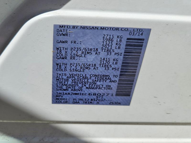 5N1AR2MM3EC680271 2014 NISSAN PATHFINDER photo no. 12