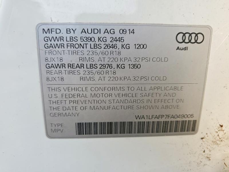 2015 AUDI Q5 PREMIUM PLUS — Фото 13 из 13