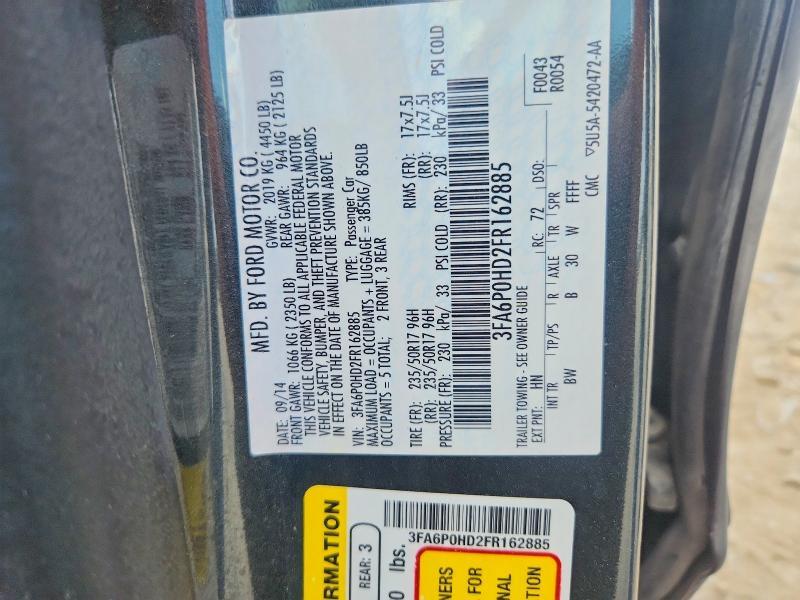 3FA6P0HD2FR162885 2015 FORD FUSION photo no. 12