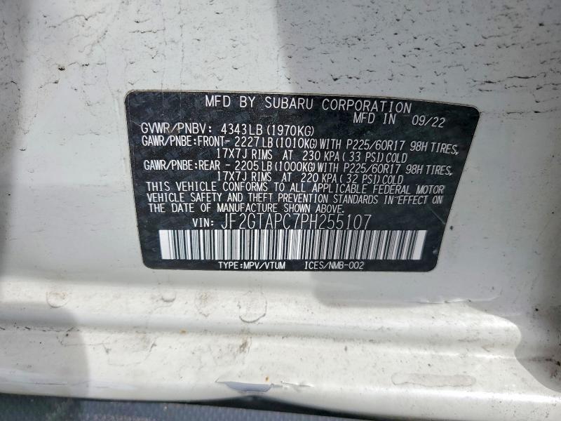 JF2GTAPC7PH255107 2023 SUBARU CROSSTREK photo no. 12