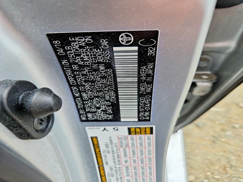 JTDKBRFU0J3065268 2018 TOYOTA PRIUS photo no. 12