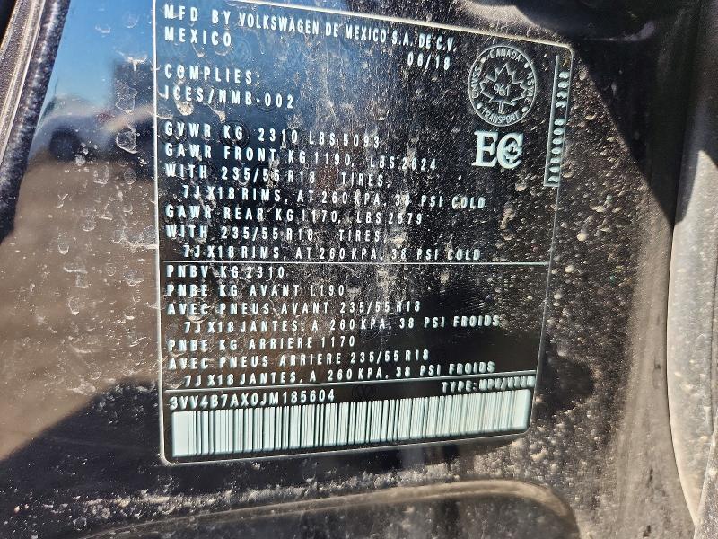2018 VOLKSWAGEN TIGUAN SEL PREMIUM — Фото 12 из 12