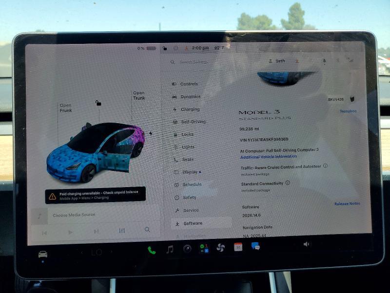 5YJ3E1EA5KF396369 2019 TESLA MODEL 3 photo no. 9