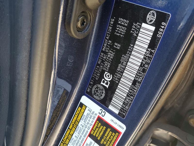 4T1BZ1FB9KU002124 2019 TOYOTA AVALON photo no. 12