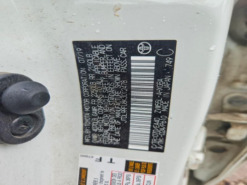 JTDL9RFU8K3012478 2019 TOYOTA PRIUS photo no. 12
